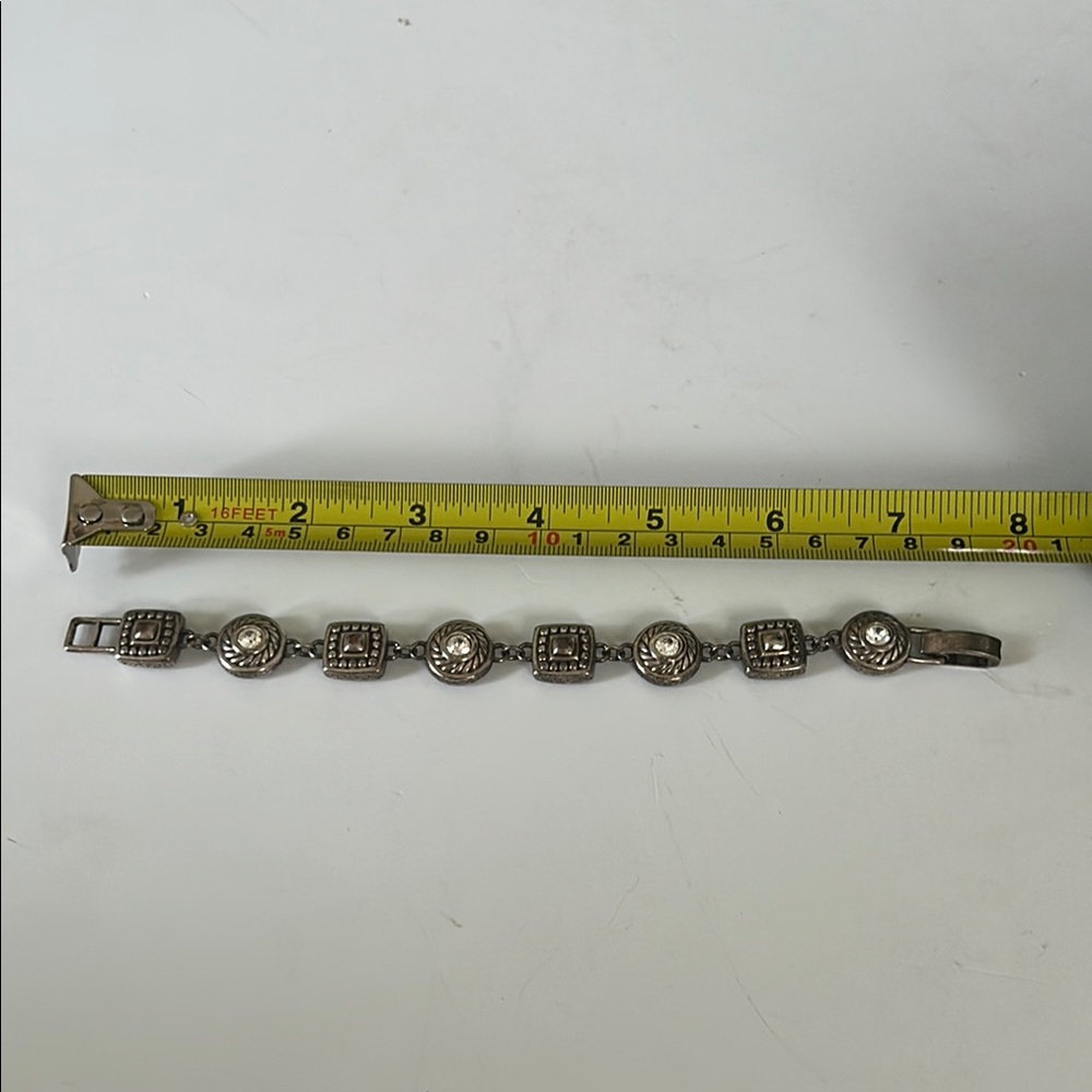 BRIGHTON Silver Tone Bracelet with Decorative Links.